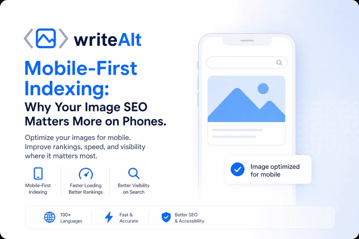 Mobile-First Indexing: Why Your Image SEO Matters More on Phones. Google Uses Your Mobile Site.