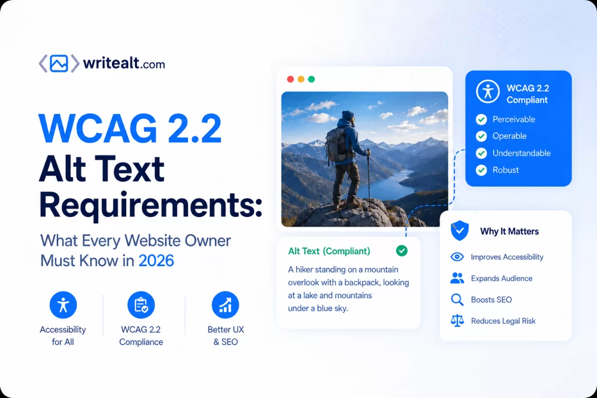 WCAG 2.2 Alt Text Requirements: What Every Website Owner Must Know in 2026
